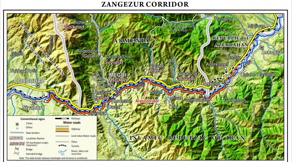Zəngəzur dəhlizinin xəritəsi hazırlanıb